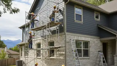 Vinyl siding installation in Denver, CO for a residential exterior renovation