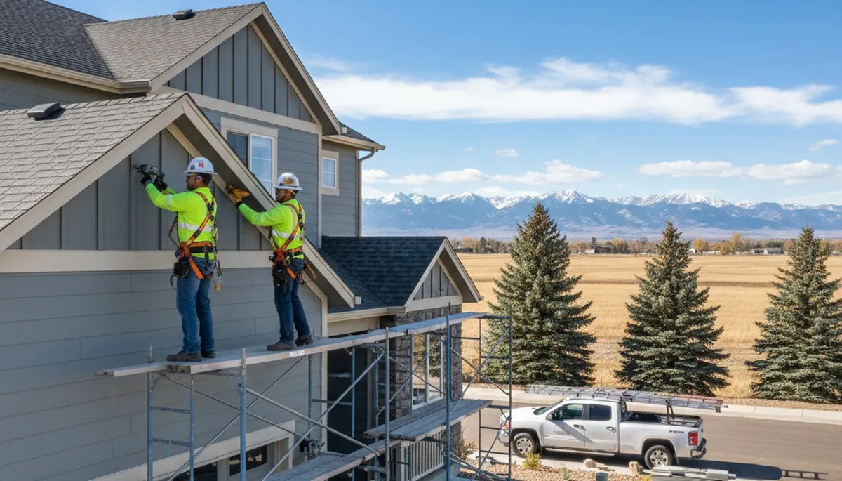Vinyl siding installation by Denver, CO siding contractor on a home exterior