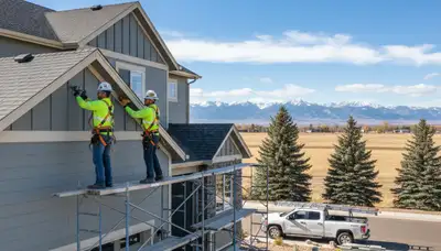 Vinyl siding installation by Denver, CO siding contractor on a home exterior