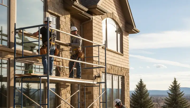 Denver, CO siding contractor installing durable vinyl siding on a home exterior
