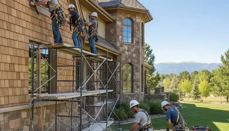 Vinyl siding installation for Denver, CO home exterior by local siding contractors