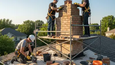 Denver chimney repair by siding contractor for cracked mortar and weather damage in Denver, CO