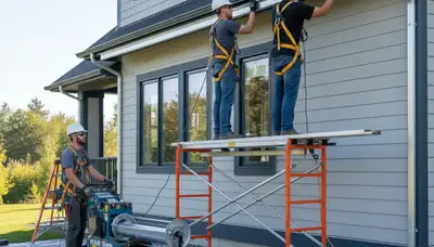 Seamless gutter installation in Denver, CO for home protection against snow and hail
