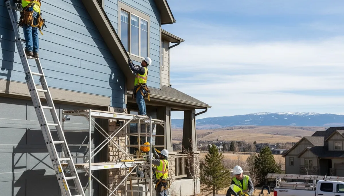 Denver, CO siding contractor installing durable vinyl siding on a home exterior